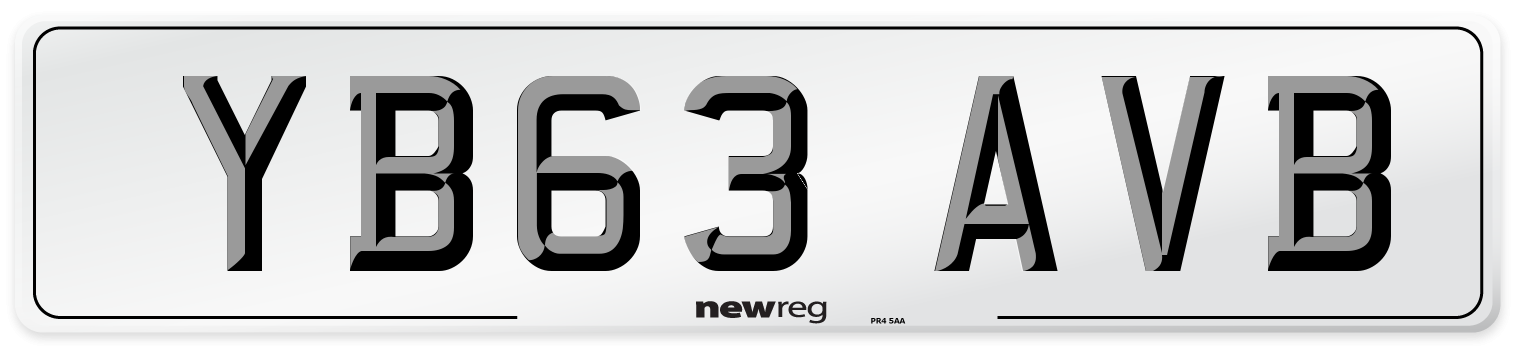 YB63 AVB Number Plate from New Reg